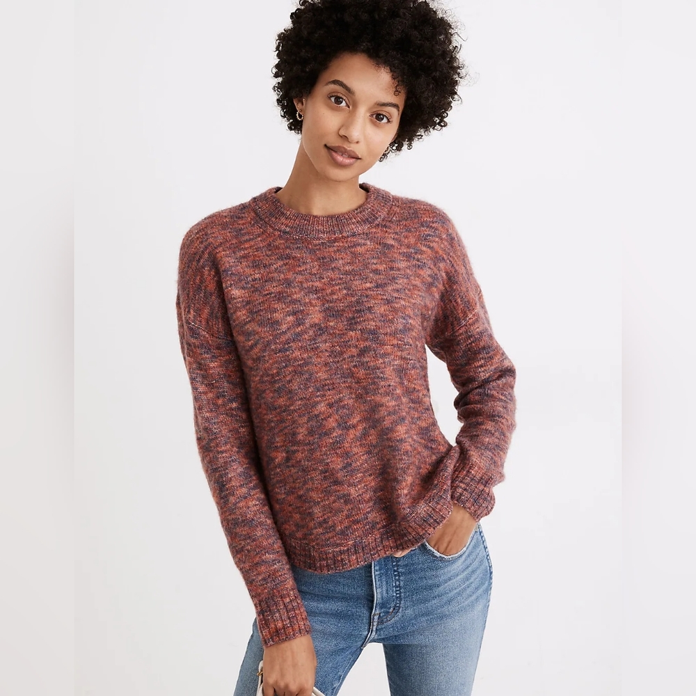 Madewell Space-Dyed Birchmont Side-Button Pullover Sweater Size Large